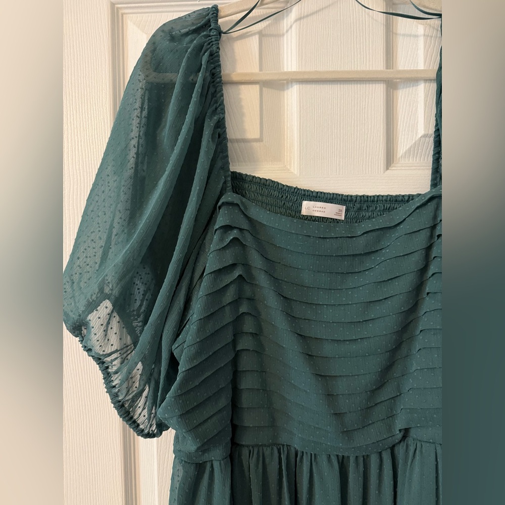 NWT 🪬Teal LC Lauren Conrad 2X Sleeved Dress - Picture 5 of 14